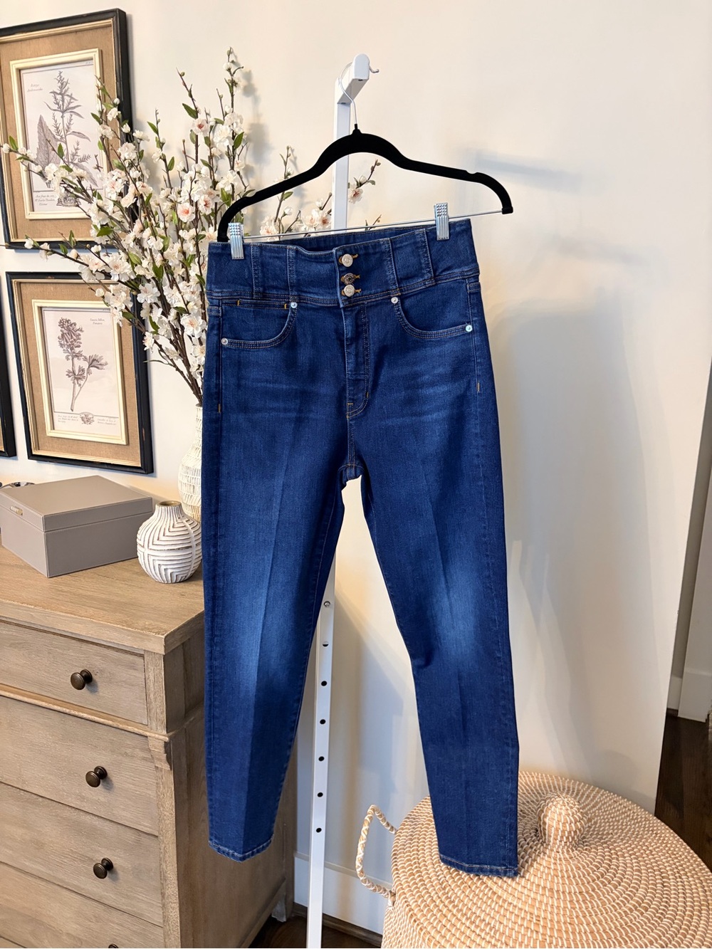 Veronica Beard Dark Blue High-Rise Slim Jeans